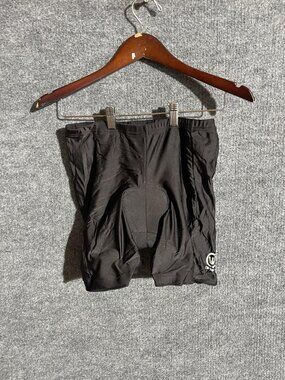 Canari Cycling Shorts Mens Medium Black Padded Chamois 7 Inseam Bike Stretch